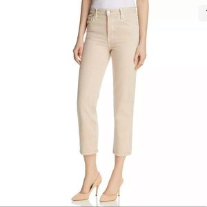 NWT J Brand Womens Wynne Pink Denim Straight Crop Jeans Trousers 25